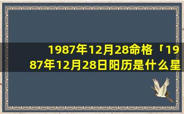 1987年12月28命格「1987年12月28日阳历是什么星座 🐵 」